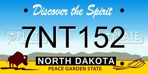 7NT152 North Dakota License Plate