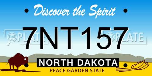 7NT157 North Dakota License Plate