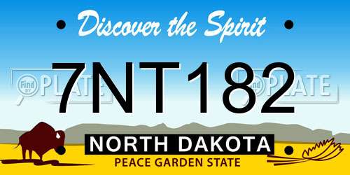 7NT182 North Dakota License Plate