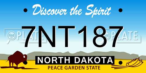7NT187 North Dakota License Plate