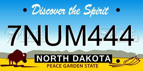 7NUM444 North Dakota License Plate