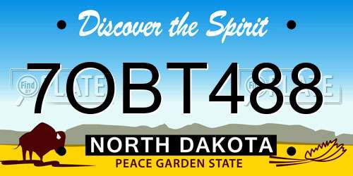 7OBT488 North Dakota License Plate