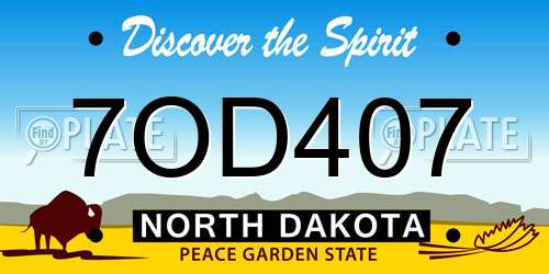 7OD407 North Dakota License Plate
