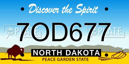 7OD677 North Dakota License Plate