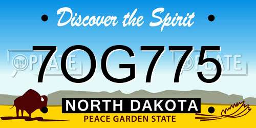 7OG775 North Dakota License Plate