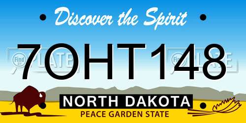 7OHT148 North Dakota License Plate
