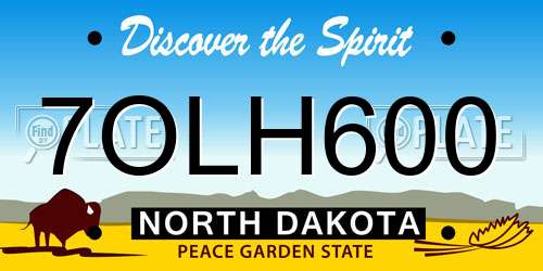 7OLH600 North Dakota License Plate
