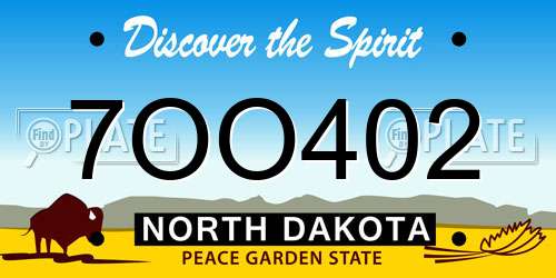 7OO402 North Dakota License Plate