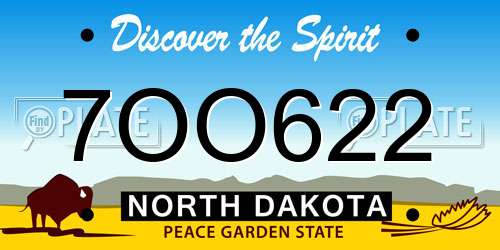 7OO622 North Dakota License Plate