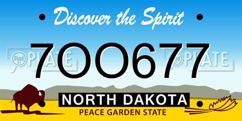7OO677 North Dakota License Plate