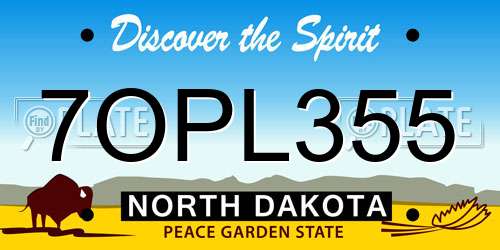 7OPL355 North Dakota License Plate