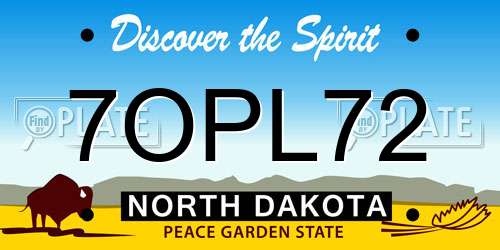 7OPL72 North Dakota License Plate