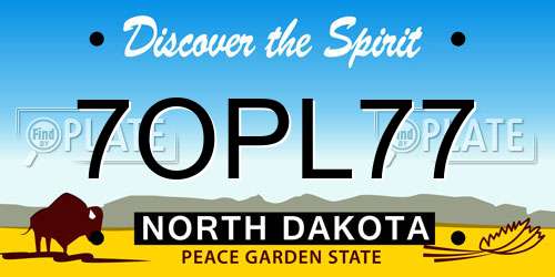 7OPL77 North Dakota License Plate