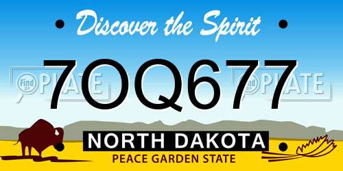 7OQ677 North Dakota License Plate