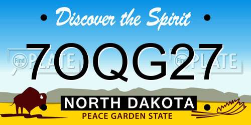 7OQG27 North Dakota License Plate