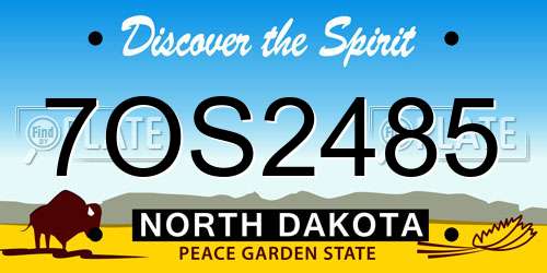 7OS2485 North Dakota License Plate