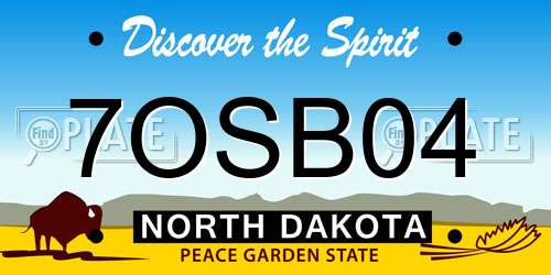 7OSB04 North Dakota License Plate