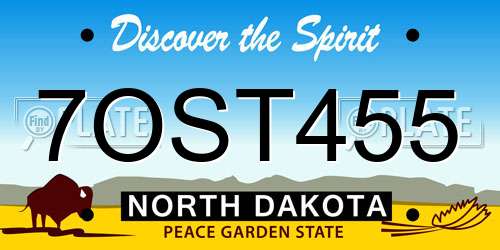 7OST455 North Dakota License Plate