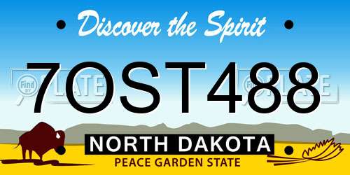 7OST488 North Dakota License Plate
