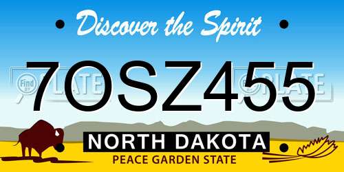 7OSZ455 North Dakota License Plate