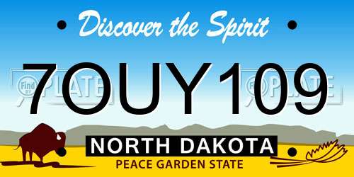 7OUY109 North Dakota License Plate