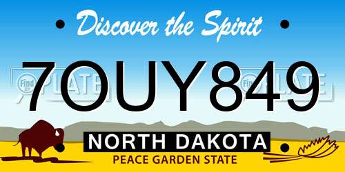 7OUY849 North Dakota License Plate