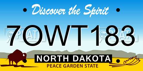 7OWT183 North Dakota License Plate