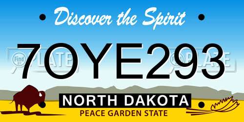 7OYE293 North Dakota License Plate