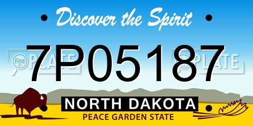 7P05187 North Dakota License Plate