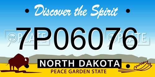 7P06076 North Dakota License Plate