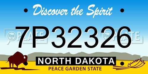 7P32326 North Dakota License Plate