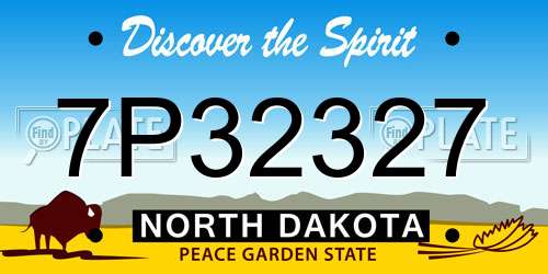 7P32327 North Dakota License Plate