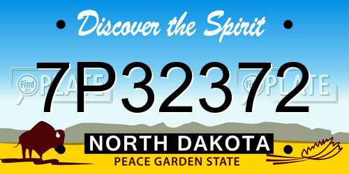 7P32372 North Dakota License Plate
