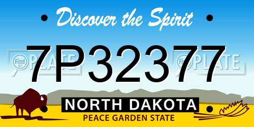 7P32377 North Dakota License Plate