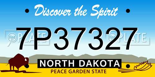 7P37327 North Dakota License Plate