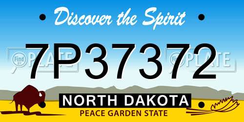 7P37372 North Dakota License Plate