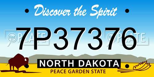 7P37376 North Dakota License Plate