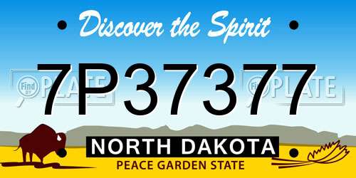 7P37377 North Dakota License Plate