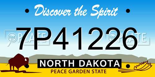 7P41226 North Dakota License Plate