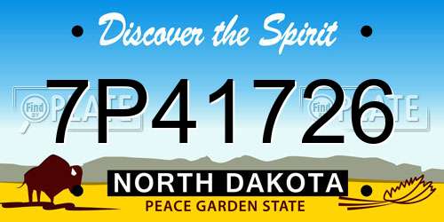 7P41726 North Dakota License Plate
