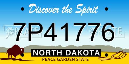 7P41776 North Dakota License Plate