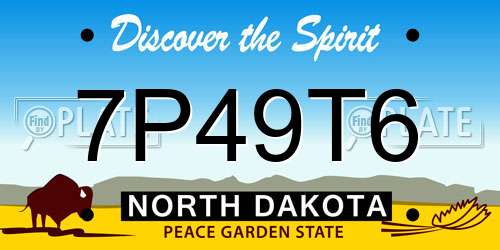 7P49T6 North Dakota License Plate