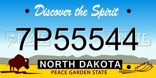 7P55544 North Dakota License Plate