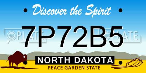 7P72B5 North Dakota License Plate