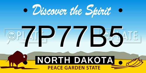 7P77B5 North Dakota License Plate