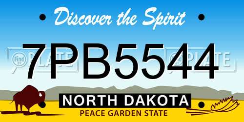 7PB5544 North Dakota License Plate