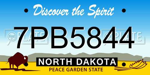 7PB5844 North Dakota License Plate
