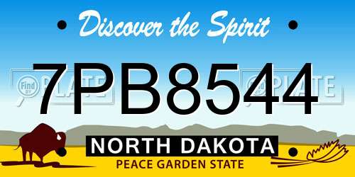 7PB8544 North Dakota License Plate