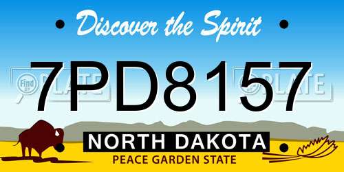 7PD8157 North Dakota License Plate