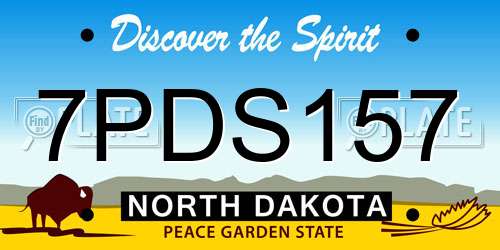 7PDS157 North Dakota License Plate